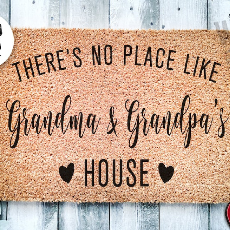 There's No Place Like Grandma and Grandpa's House v2 | Grandparents Day Gift | Welcome Door Mat | Home Doormat | Fathers Day | Mothers Day