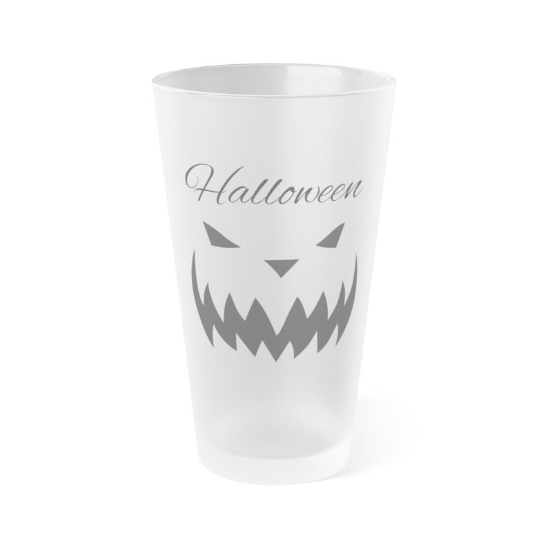 Spooky Frosted Halloween Pint Glass - Perfect for Your Hauntingly Good Drinks!