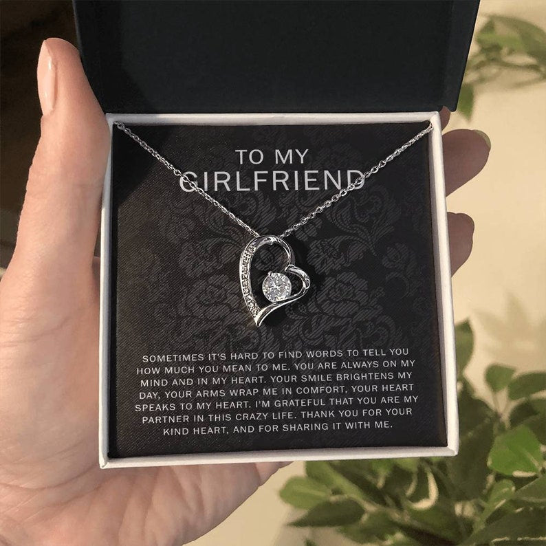 To My Girlfriend Necklace, Anniversary Gift for Girlfriend, Girlfriend Birthday Gift, Christmas Valentines Day Gift for Her