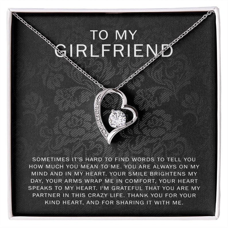 To My Girlfriend Necklace, Anniversary Gift for Girlfriend, Girlfriend Birthday Gift, Christmas Valentines Day Gift for Her