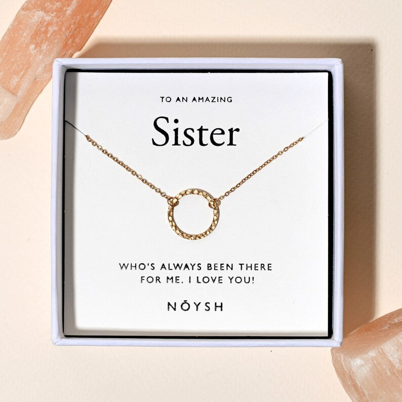 Best Sister Necklace, Sister Circle Necklace, Sister Circle Pendant, Sister Pendant Necklace, Sister Gift Brother, Sister Birthday Gift