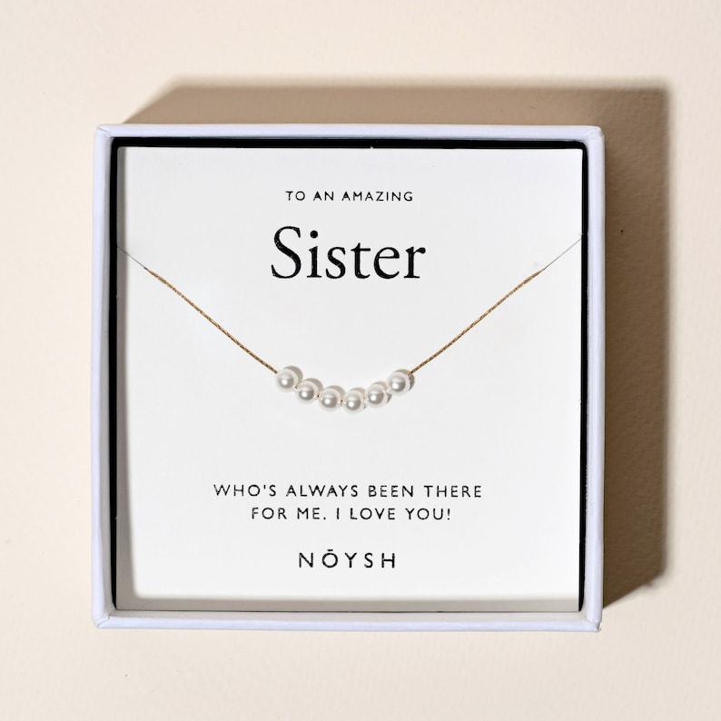 Best Sister Jewelry, Sister Pearl Necklace, Sister Pearl Pendant, Sister Pendant Necklace, Sister Jewelry, Sister Gift, Minimal Sister Gift