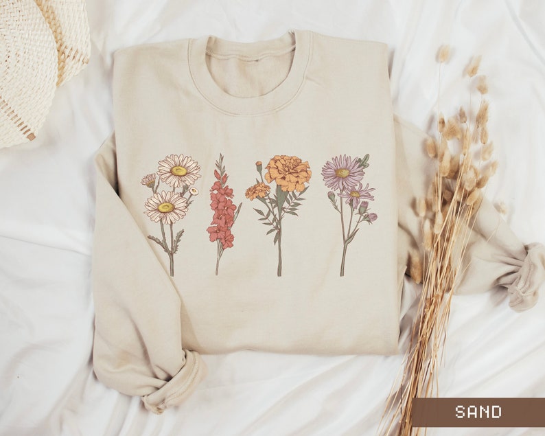 Custom Birth Month Sweatshirt Birth Flower Sweater, Birth Flower Shirt, Grandma's Garden, Personalized Mom Gift Grandma Mother's Day Gift