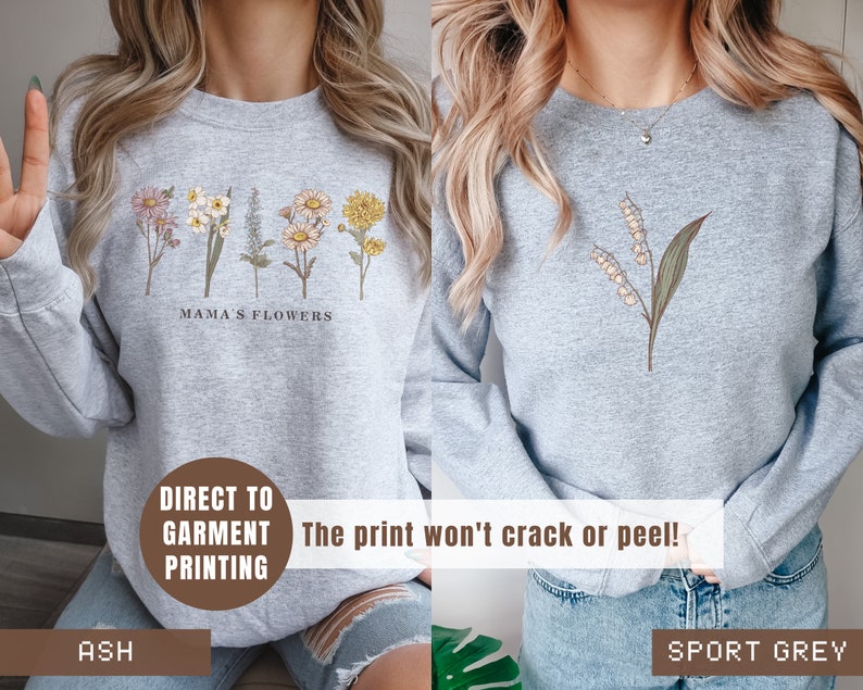 Custom Birth Month Sweatshirt Birth Flower Sweater, Birth Flower Shirt, Grandma's Garden, Personalized Mom Gift Grandma Mother's Day Gift