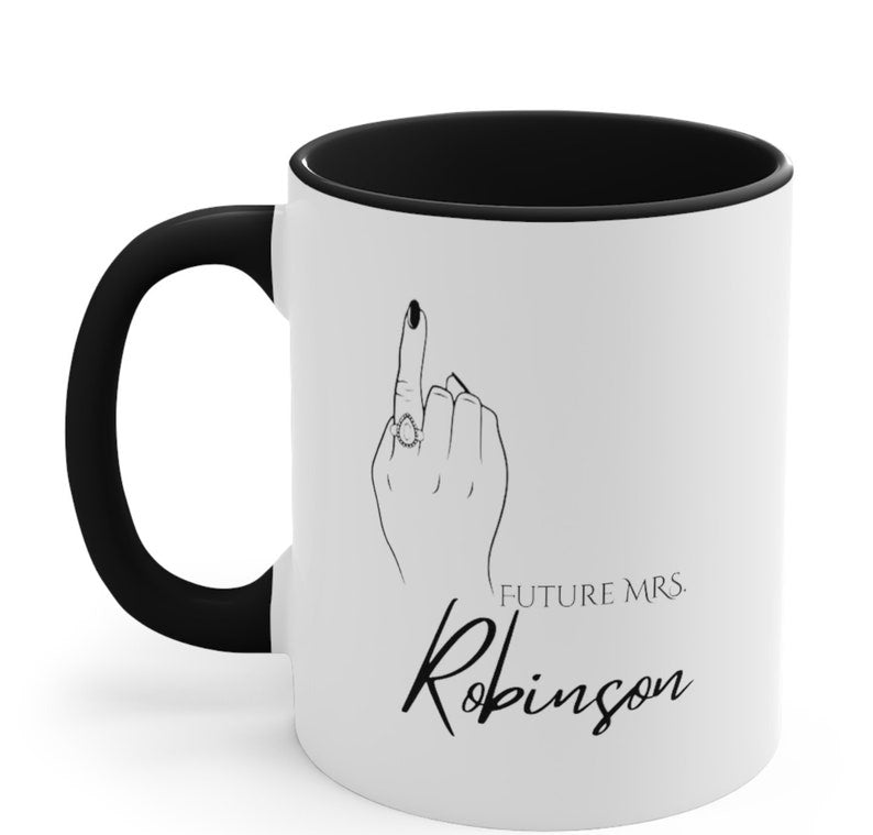 Personalized Future Mrs. Mug - Ring Finger Mug -Engagement Gift- Bride to be -Bridal Shower Gift- Wedding Mug- Custom Name Fiance Mug - Gift shop near me