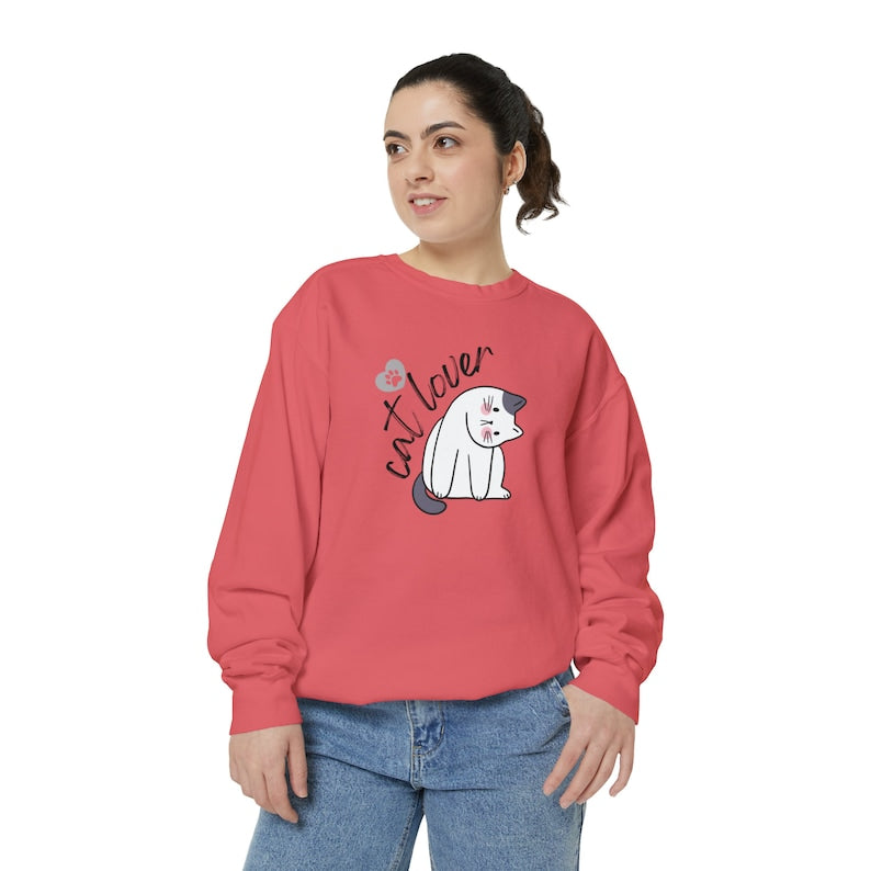 Cat Lover Sweat Shirt, Cat Lover Gift, Gift for Her, Crewneck Sweatshirt, Fall sweatshirt, Cat Lover Crewneck - Gift shop near me